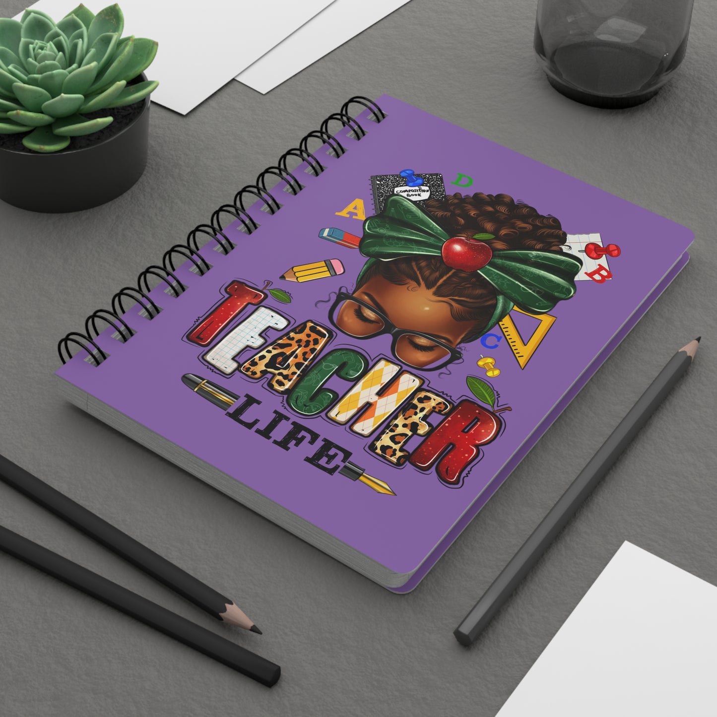 Teacher Life Spiral Bound Journal - Light Purple