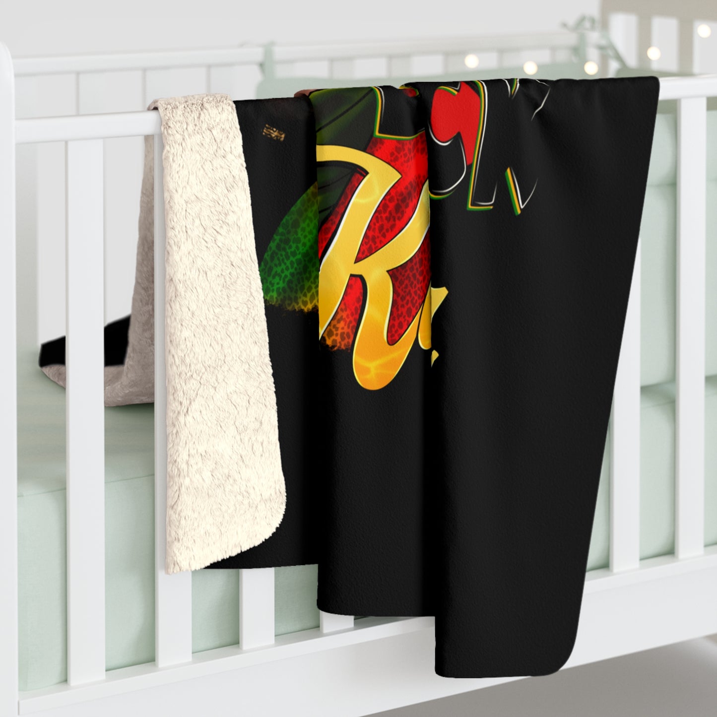 Black King Sherpa Fleece Blanket