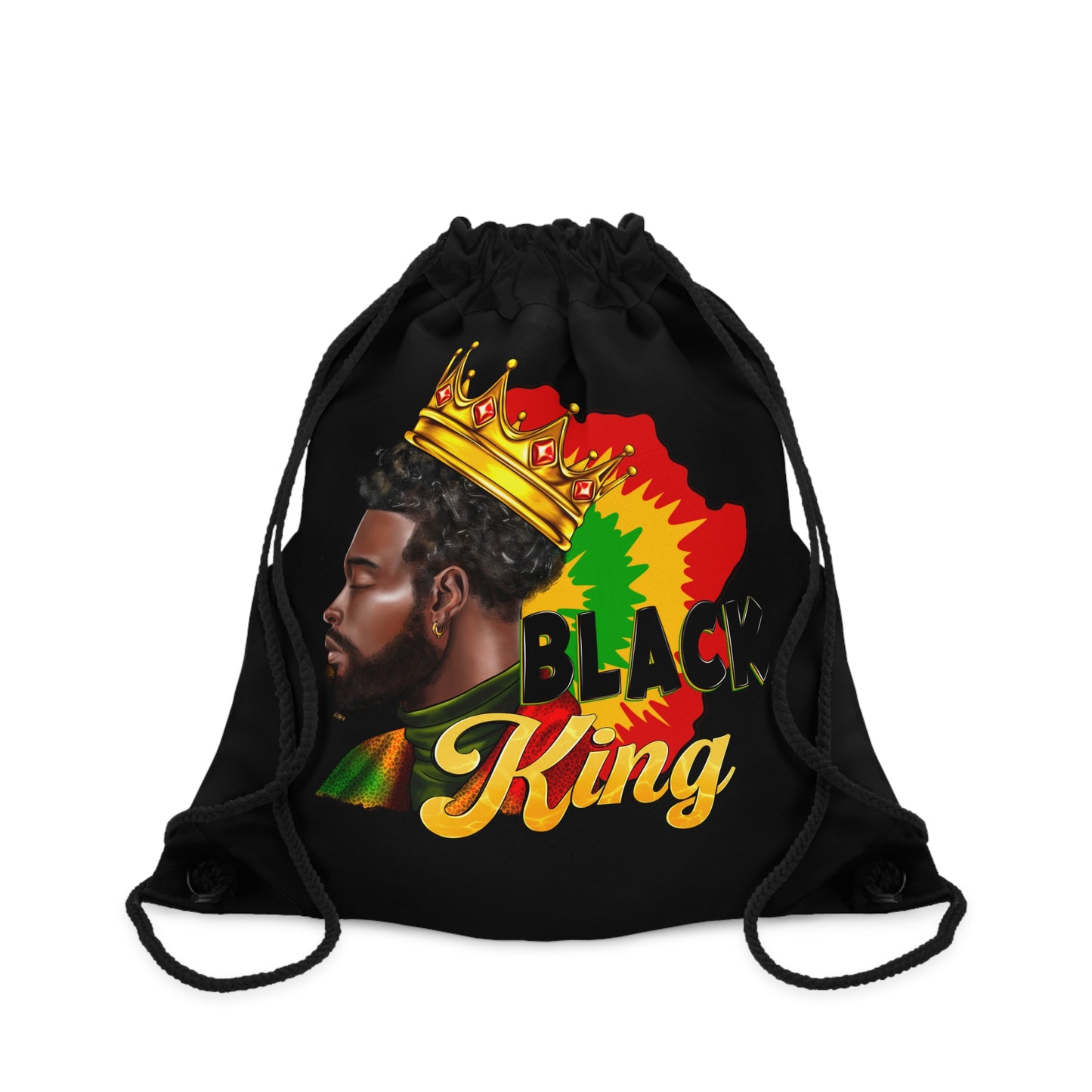 The Black King Drawstring Bag