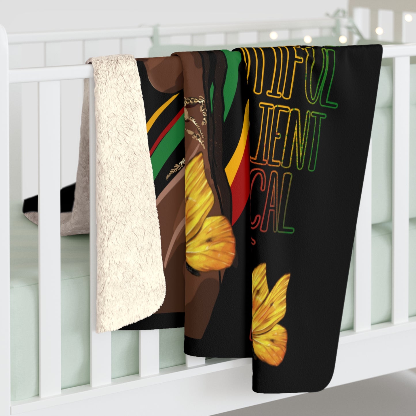 Black History Queen Sherpa Fleece Blanket