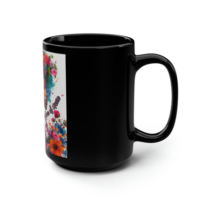 For the Love of Music Black Mug, 15oz