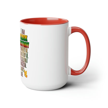 Black History Queen Two-Tone Coffee Mugs, 15oz