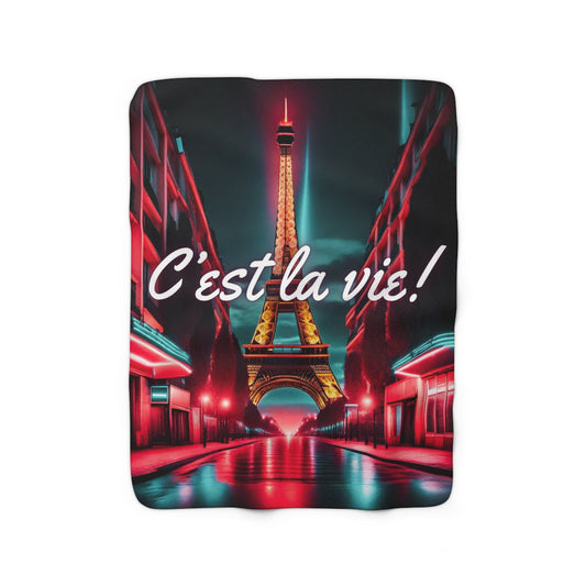 C'est La Vie Sherpa Fleece Blanket