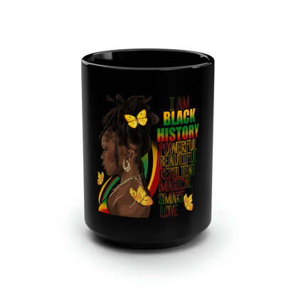 Black History Queen Black Mug, 15oz