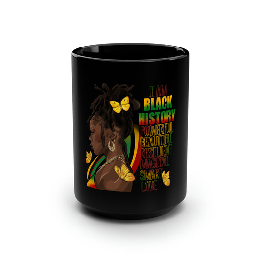 Black History Queen Black Mug, 15oz