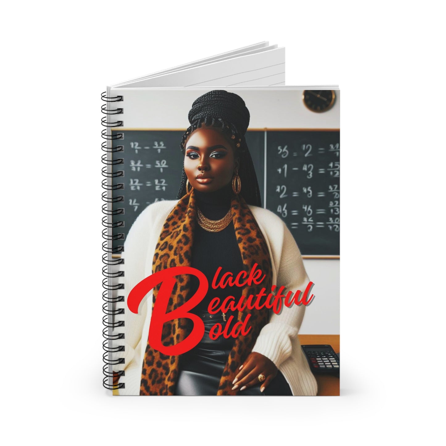 Black Beautiful Bold Spiral Mini Notebook - Ruled Line