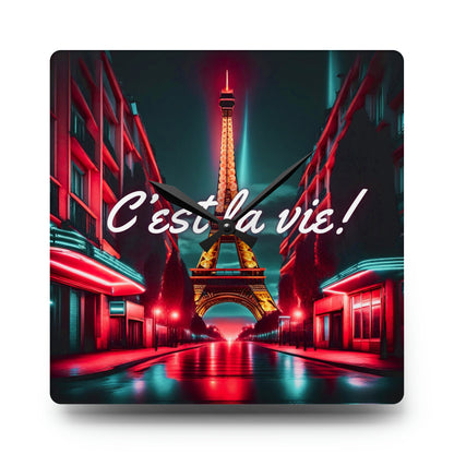 C'est La Vie Acrylic Wall Clock