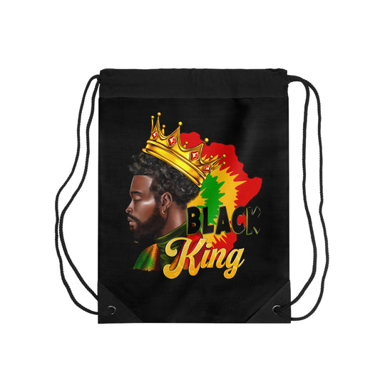 The Black King Drawstring Bag