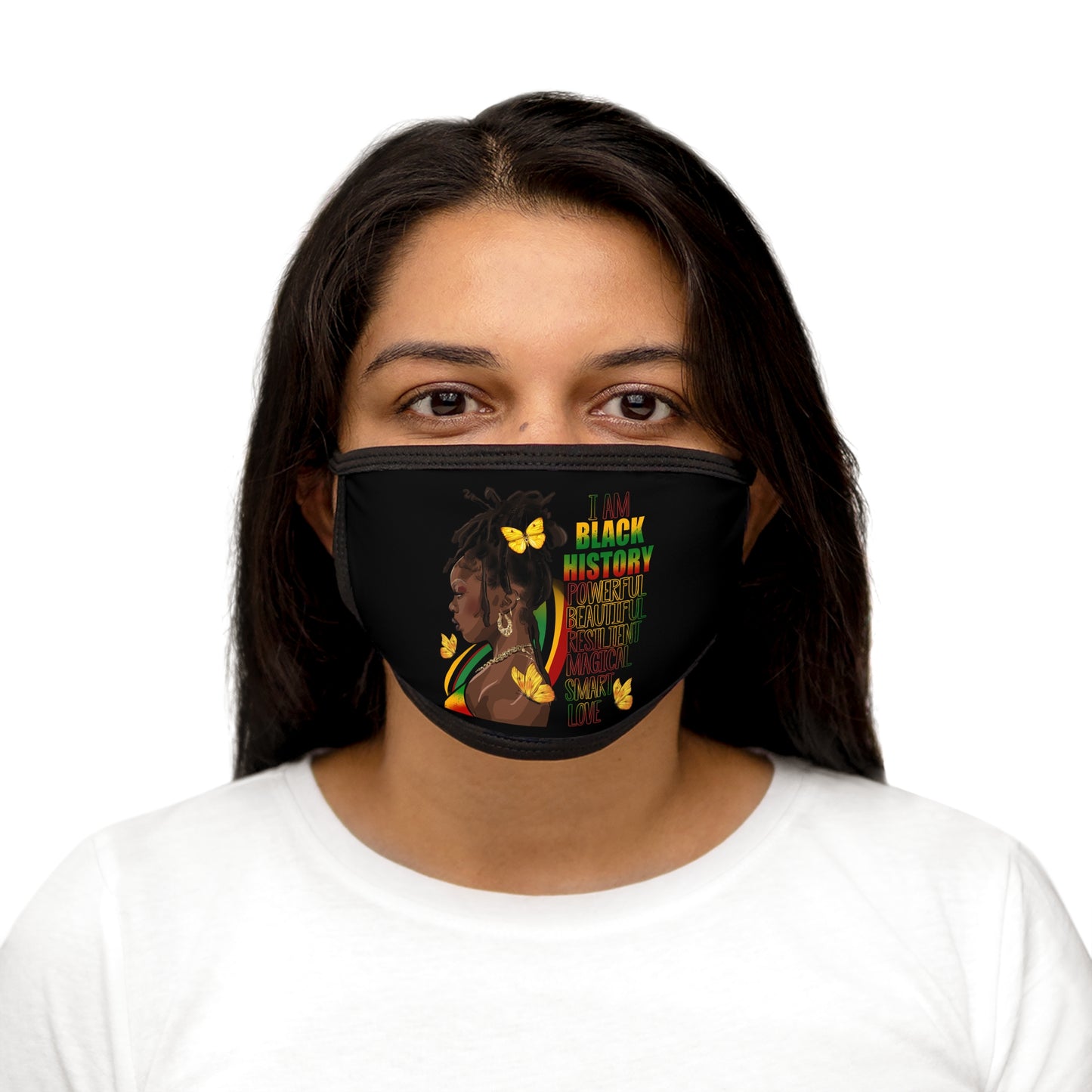 Black History Queen Mixed-Fabric Face Mask