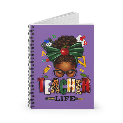 Teacher Life Spiral Mini Notebook - Ruled Line - Light Purple