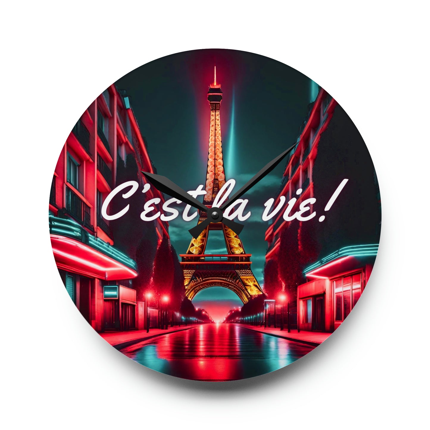 C'est La Vie Acrylic Wall Clock