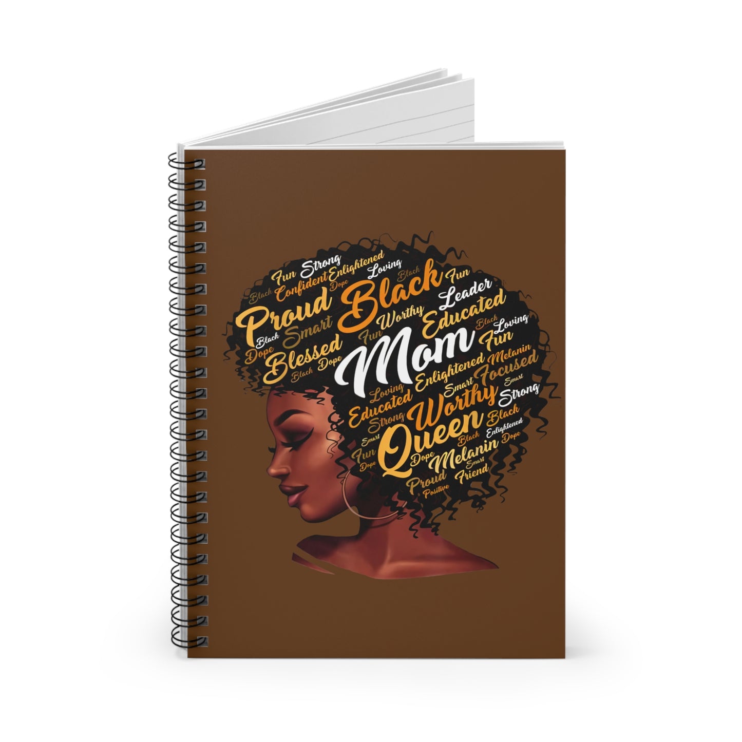 Black Mom Spiral Mini Notebook - Ruled Line