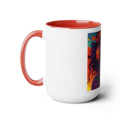 Musically Inclined Two-Tone Coffee Mugs, 15oz