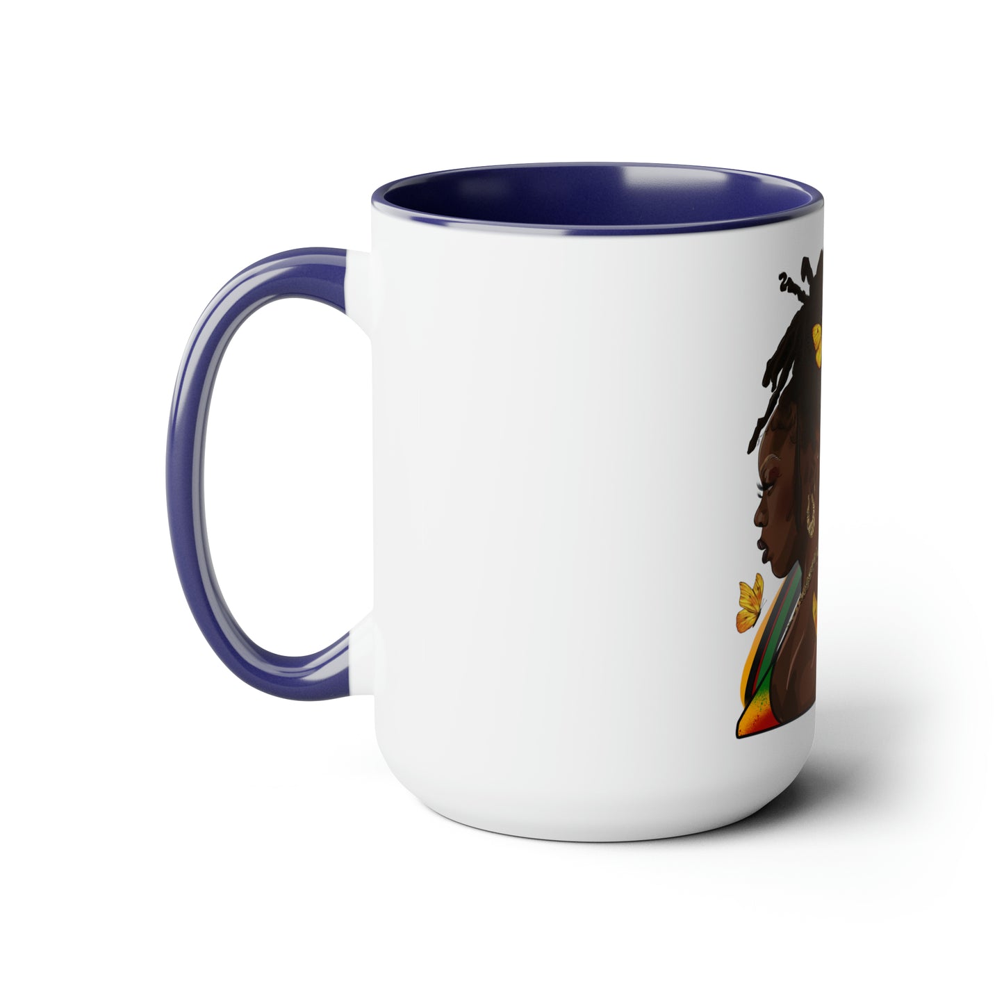 Black History Queen Two-Tone Coffee Mugs, 15oz