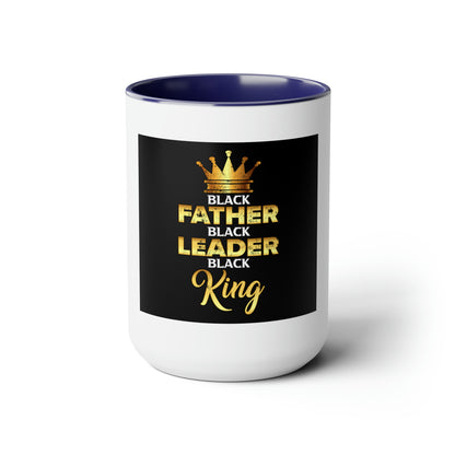 Father Leader King Two-Tone Coffee Mugs, 15oz