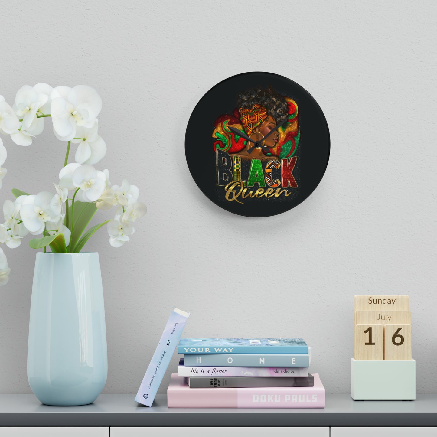 Black Queen Acrylic Wall Clock