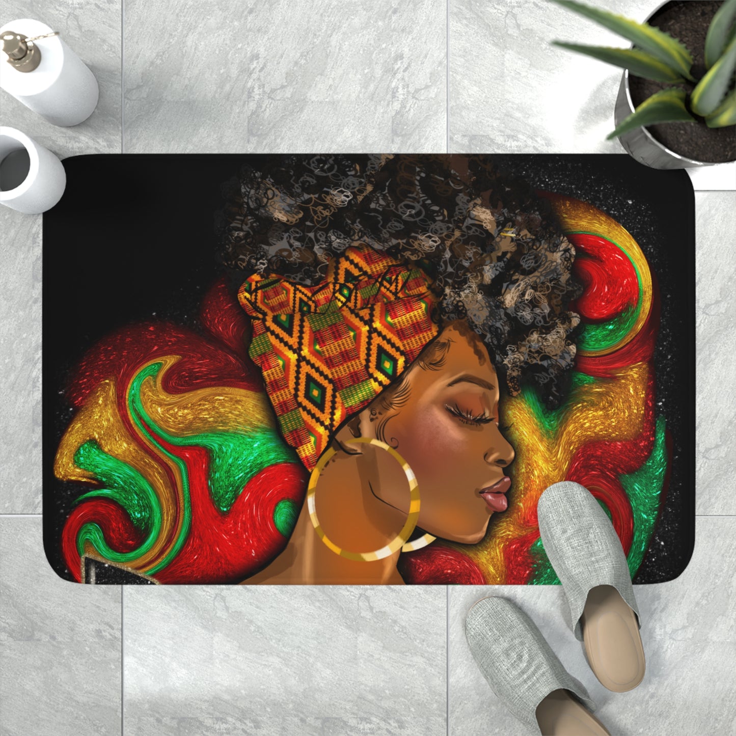 Black Queen Memory Foam Bath Mat