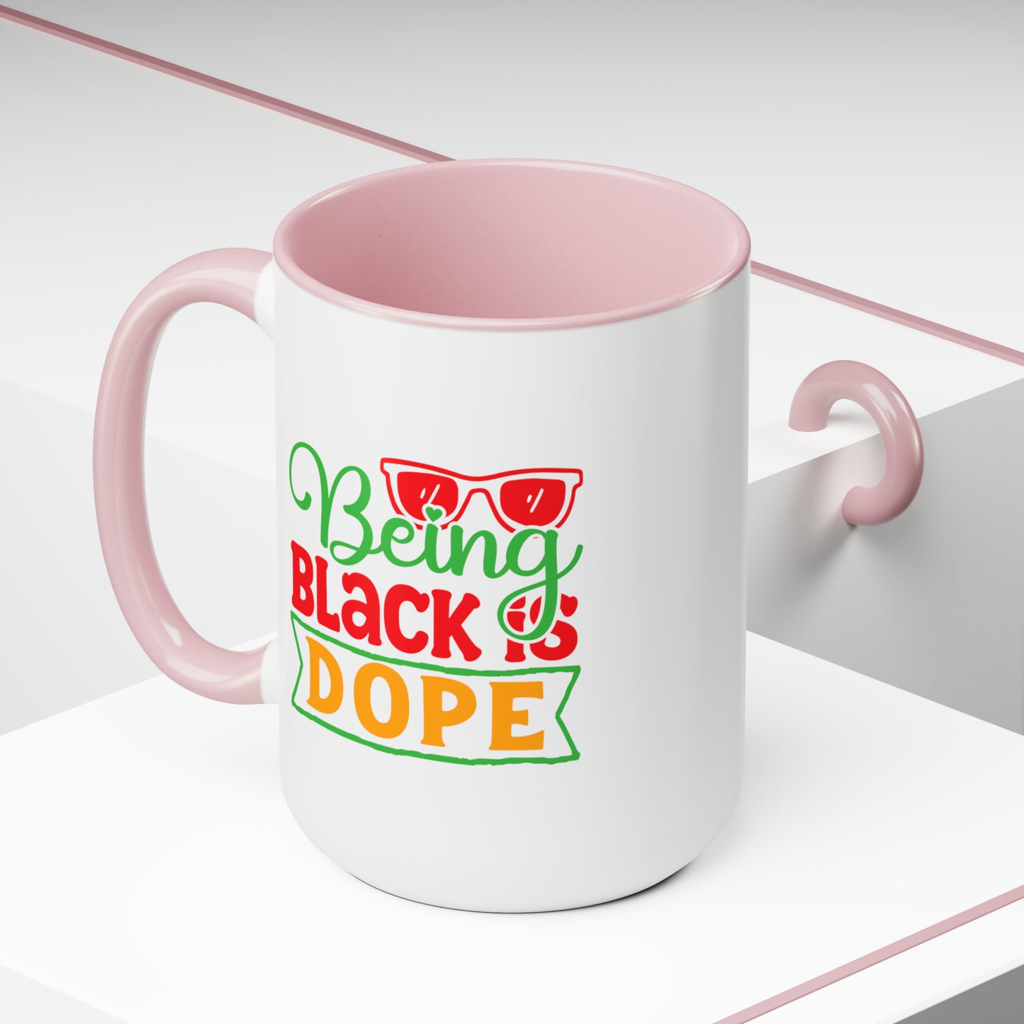 Being Black is Dope Two-Tone Coffee Mugs, 15oz