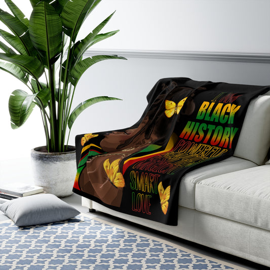 Black History Queen Sherpa Fleece Blanket