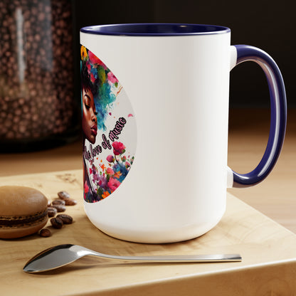 For the Love of Music Two-Tone Coffee Mugs, 15oz