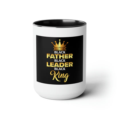 Father Leader King Two-Tone Coffee Mugs, 15oz