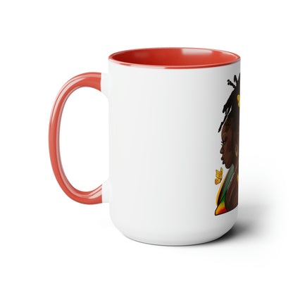 Black History Queen Two-Tone Coffee Mugs, 15oz