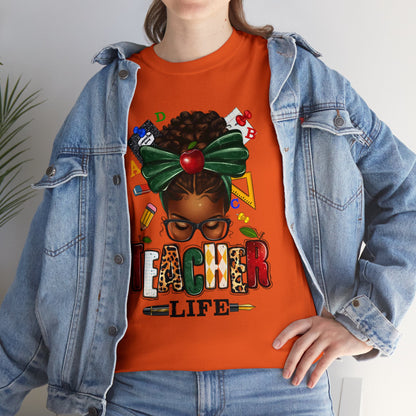 Teacher Life Queen Unisex Heavy Cotton Tee