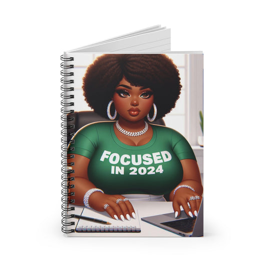 Focused in 2024 Spiral Mini Notebook - Ruled Line