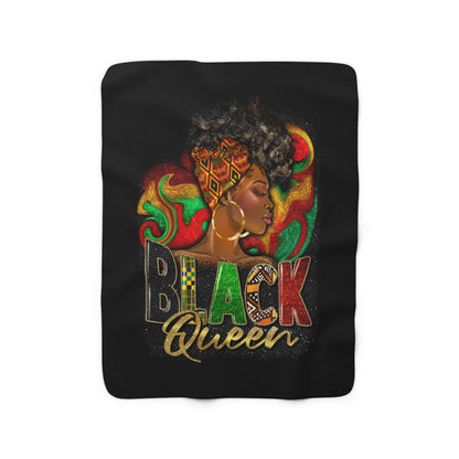 Black Queen Sherpa Fleece Blanket