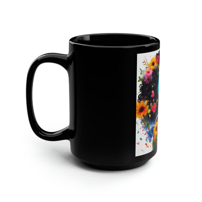 For the Love of Music Black Mug, 15oz