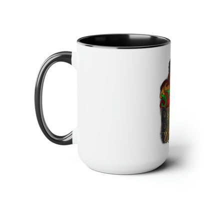 Black Queen Two-Tone Coffee Mugs, 15oz