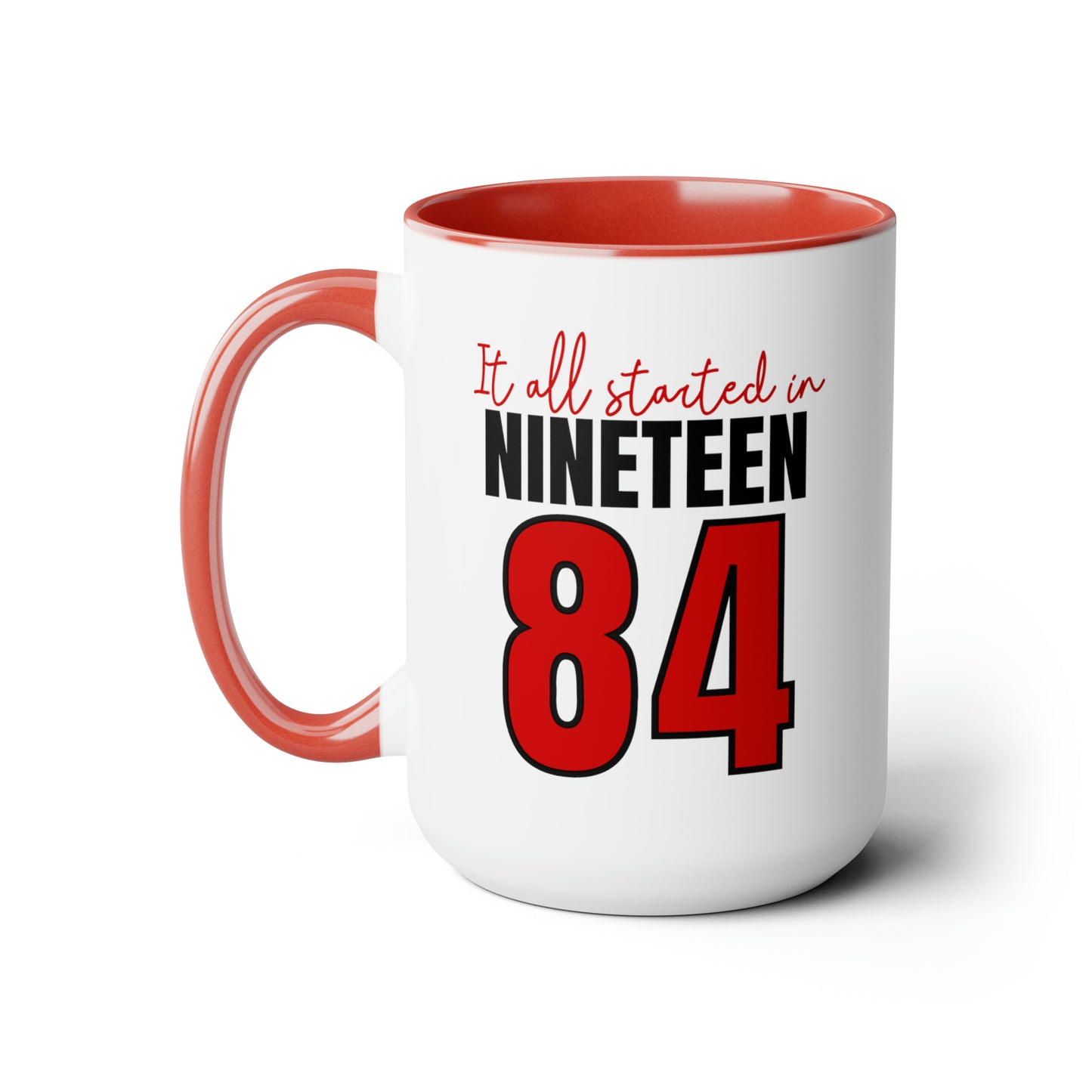 It All Started in 1984 Two-Tone Coffee Mugs, 15oz