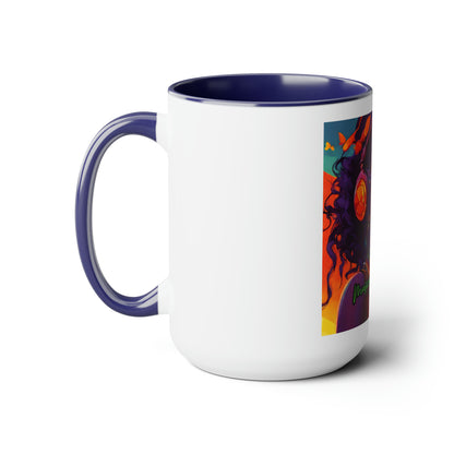 Musically Inclined Two-Tone Coffee Mugs, 15oz