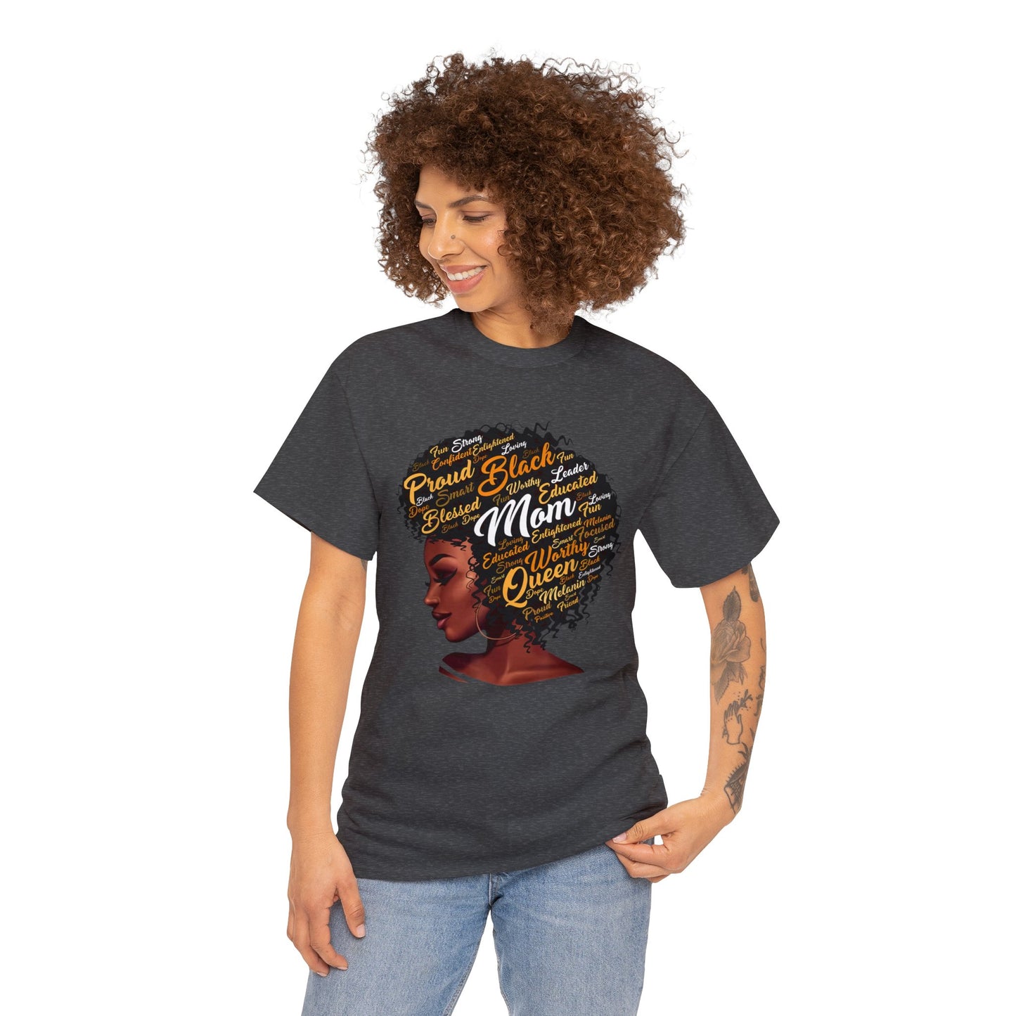 Black Mom Unisex Heavy Cotton Tee