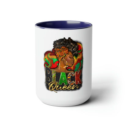 Black Queen Two-Tone Coffee Mugs, 15oz