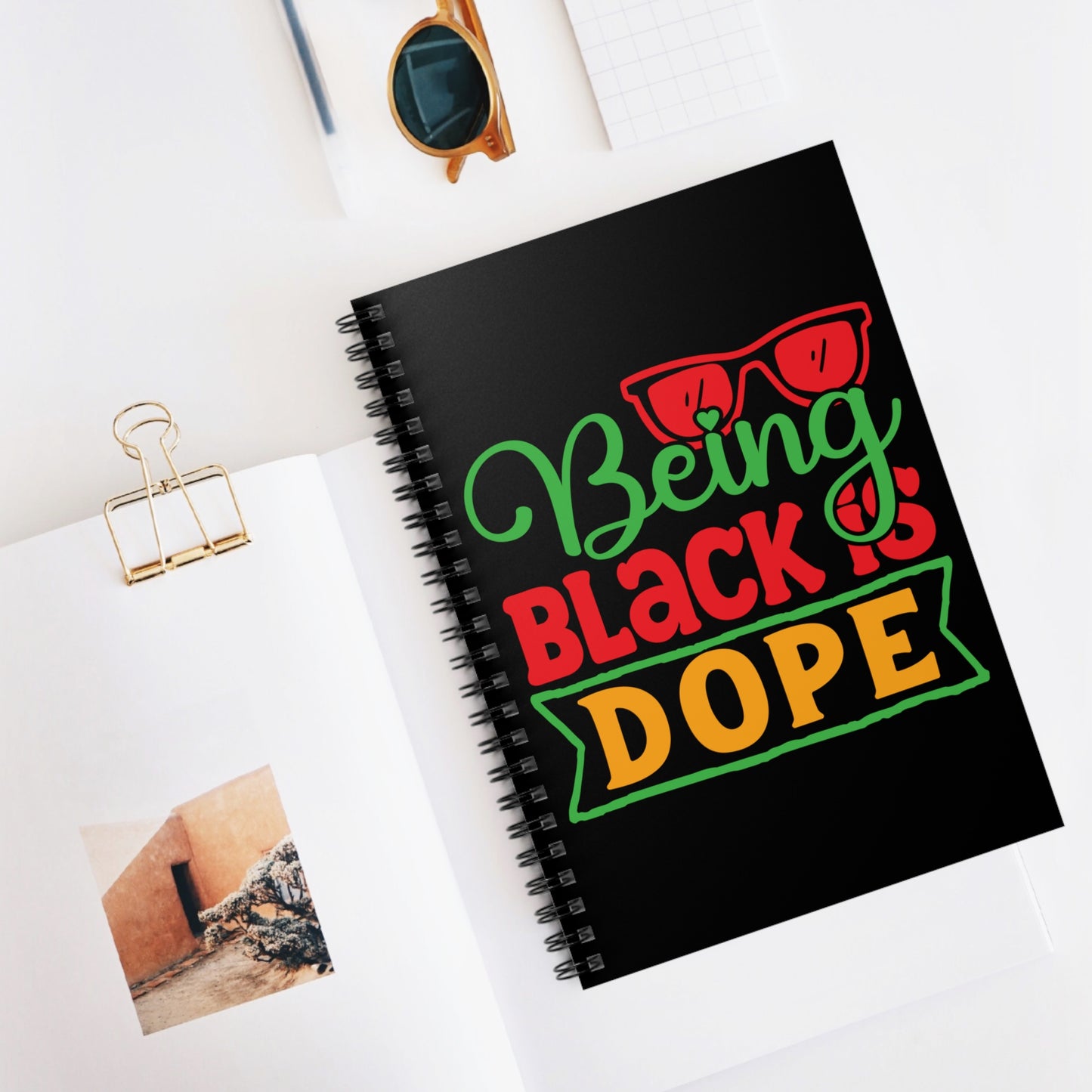 Being Black is Dope Spiral Mini Notebook - Ruled Line