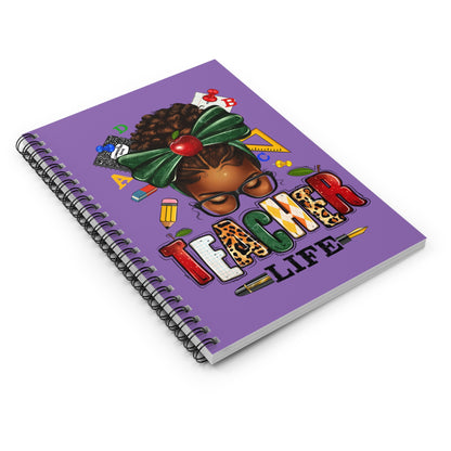 Teacher Life Spiral Mini Notebook - Ruled Line - Light Purple