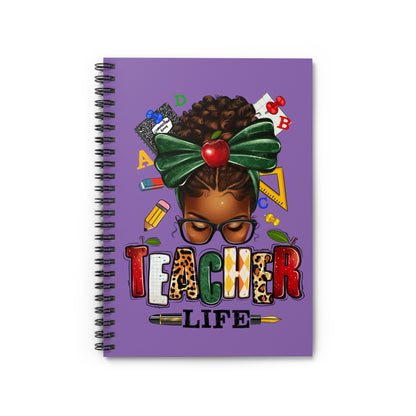 Teacher Life Spiral Mini Notebook - Ruled Line - Light Purple