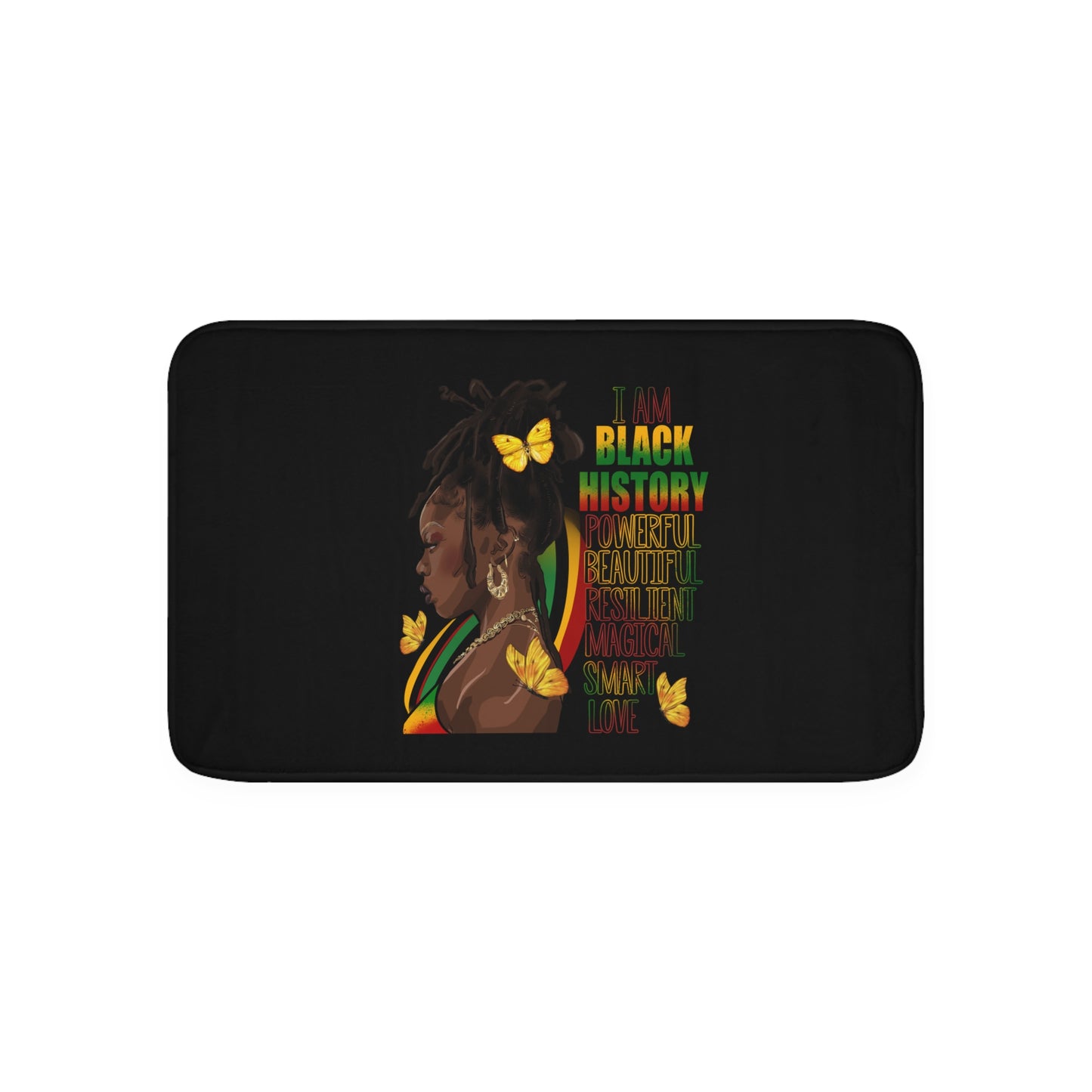 Black History Queen Memory Foam Bath Mat