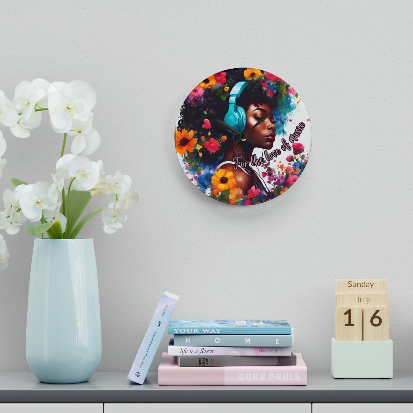 For the Love of Music Acrylic Wall Clock