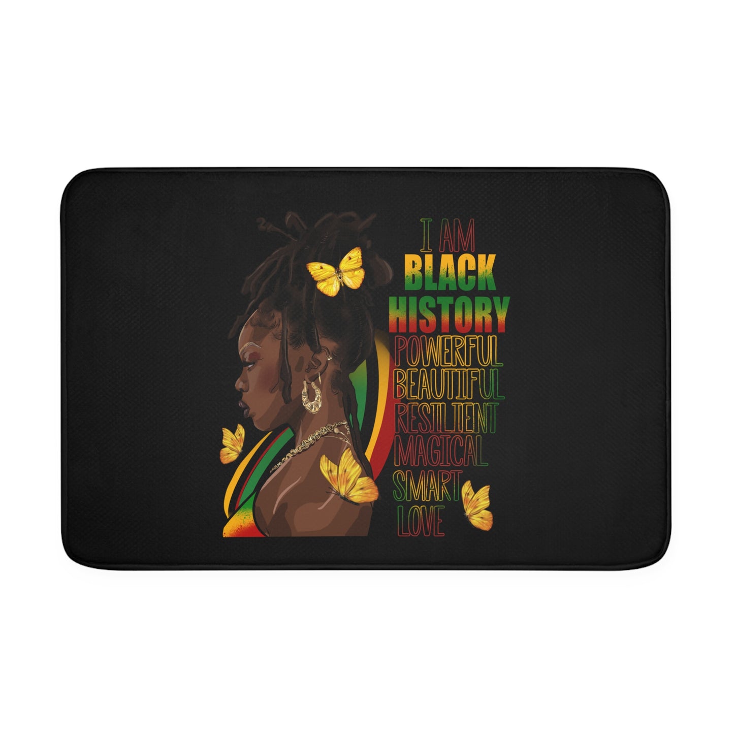 Black History Queen Memory Foam Bath Mat