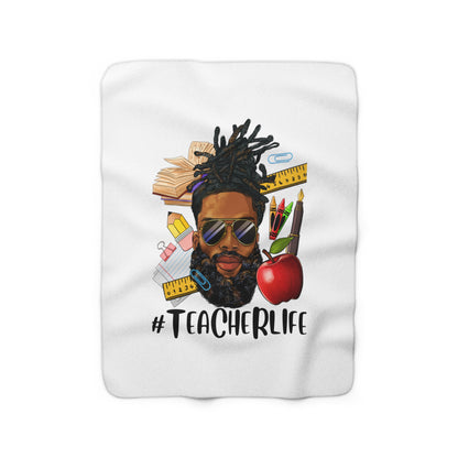 Teacher Life Male Sherpa Fleece Blanket