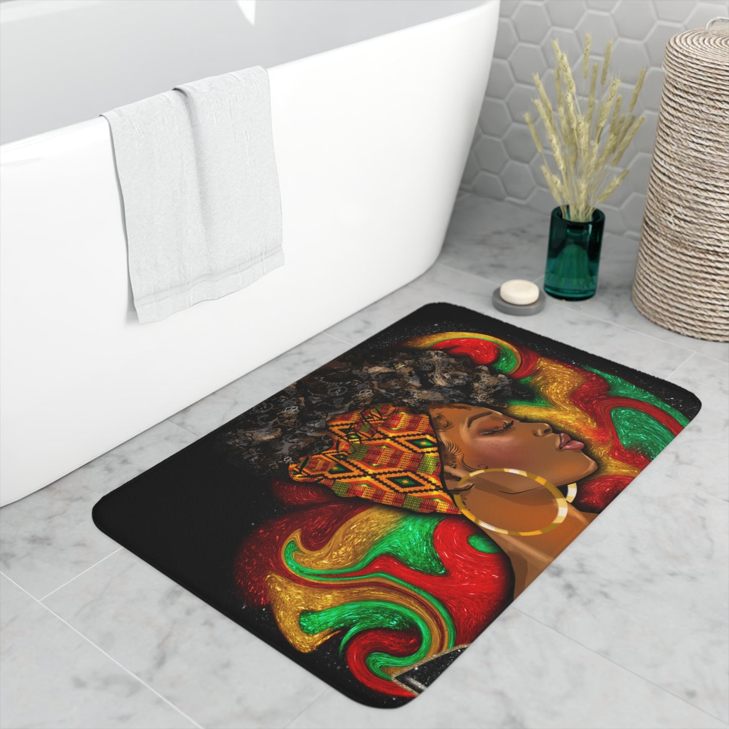 Black Queen Memory Foam Bath Mat