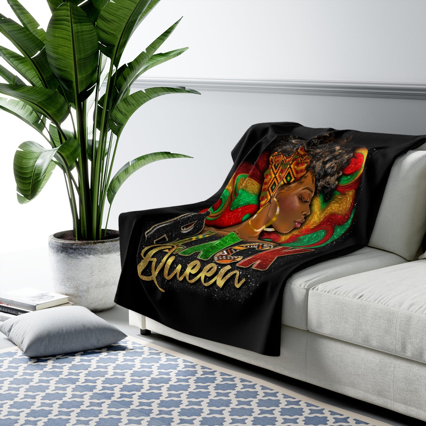 Black Queen Sherpa Fleece Blanket