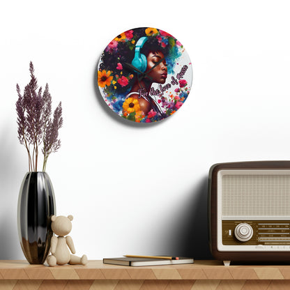 For the Love of Music Acrylic Wall Clock