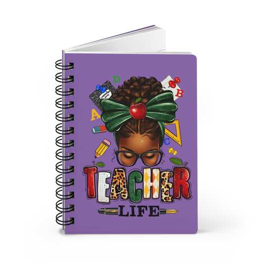 Teacher Life Spiral Bound Journal - Light Purple