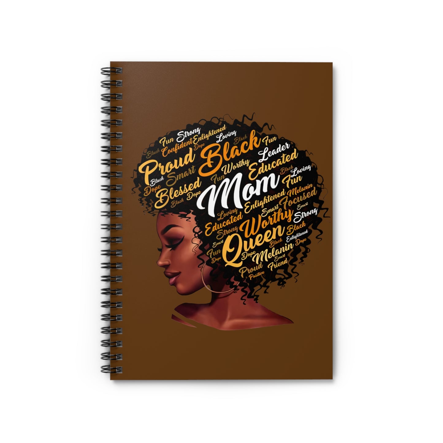 Black Mom Spiral Mini Notebook - Ruled Line