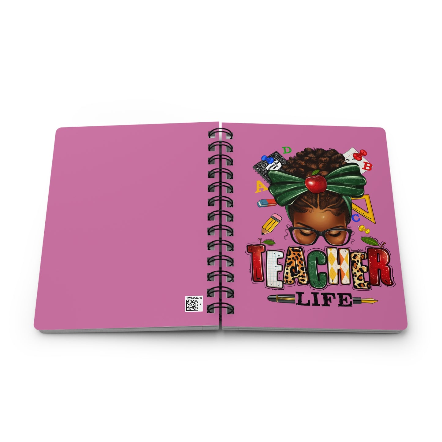 Teacher Life Spiral Bound Journal - Pink