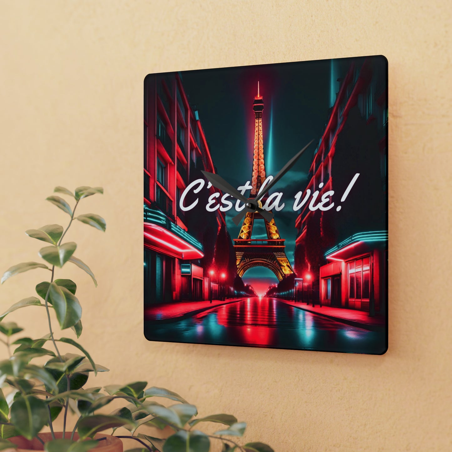 C'est La Vie Acrylic Wall Clock