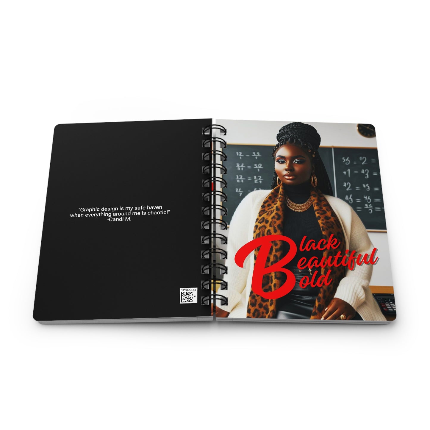 Black Beautiful Bold Spiral Bound Journal